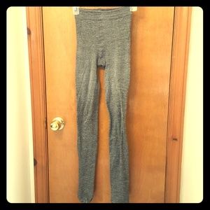 Heather grey fleece footed tights